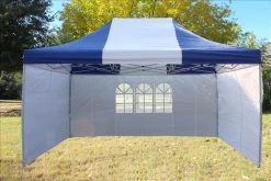 Delta Canopy Pop Up Tents F Model 10'x15' Blue White - Pop Up Tent Pro