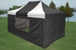 Delta Canopy Pop Up Tents F Model 10'x15' Black White - Pop Up Tent Pro