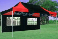 Delta Canopy Pop Up Tents F Model 10'x20' Black Red - Pop Up Tent Pro