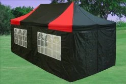 Delta Canopy Pop Up Tents F Model 10'x20' Black Red - Pop Up Tent Pro