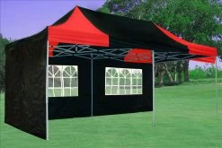 Delta Canopy Pop Up Tents F Model 10'x20' Black Red - Pop Up Tent Pro