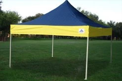 Delta Canopy F Model 10'x10' Navy Blue/Yellow - Pop Up Tent Pro Pop Up Tents