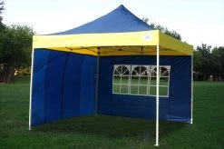 Delta Canopy F Model 10'x10' Navy Blue/Yellow - Pop Up Tent Pro Pop Up Tents