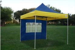 Delta Canopy F Model 10'x10' Navy Blue/Yellow - Pop Up Tent Pro Pop Up Tents
