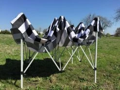 Delta Canopy Pop Up Tents F Model 10'x10' Black Stripe - Pop Up Tent Pro