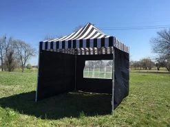 Delta Canopy Pop Up Tents F Model 10'x10' Black Stripe - Pop Up Tent Pro