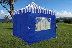 Delta Canopy F Model 10'x10' Blue Stripe - Pop Up Tent Pro