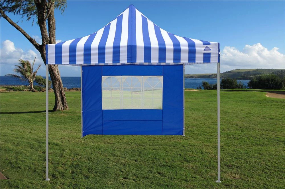 Delta Canopy F Model 10'x10' Blue Stripe - Pop Up Tent Pro 3 Delta Canopy F Model 10'x10' Blue Stripe - Pop Up Tent Pro