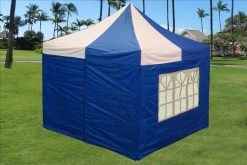 Delta Canopy Pop Up Tents E Model 10'x10' Blue White - Pop Up Tent