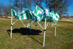 Delta Canopy E Model 10'x10' Green Stripe - Pop Up Tent