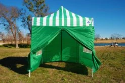 Delta Canopy F Model 10'x10' Green Stripe - Pop Up Tent Pro Pop Up Tents