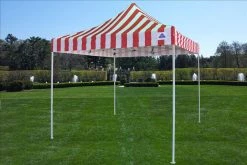 Delta Canopy F Model 10'x10' Red Stripe - Pop Up Tent Pro Pop Up Tents