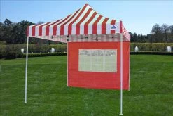 Delta Canopy F Model 10'x10' Red Stripe - Pop Up Tent Pro Pop Up Tents