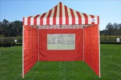 Delta Canopy F Model 10'x10' Red Stripe - Pop Up Tent Pro Pop Up Tents