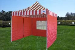 Delta Canopy F Model 10'x10' Red Stripe - Pop Up Tent Pro Pop Up Tents