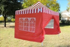 Delta Canopy E Model 10'x10' Red Stripe - Pop Up Tent Pop Up Tents