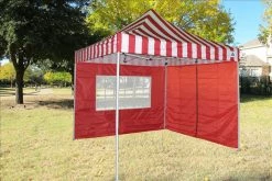 Delta Canopy E Model 10'x10' Red Stripe - Pop Up Tent Pop Up Tents