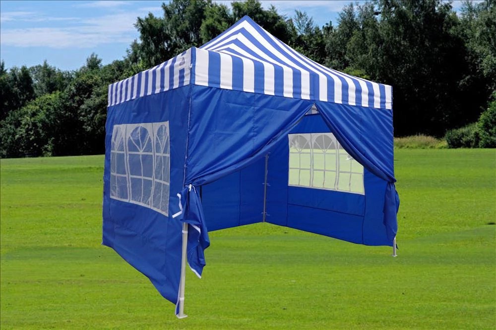 Delta Canopy Pop Up Tents E Model 10'x10' Blue Stripe - Pop Up Tent 1 Delta Canopy Pop Up Tents E Model 10'x10' Blue Stripe - Pop Up Tent