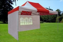 Delta Canopy F Model 10'x15' Red White - Pop Up Tent Pro