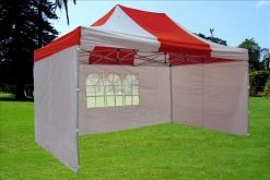 Delta Canopy F Model 10'x15' Red White - Pop Up Tent Pro