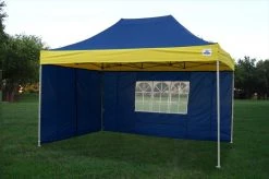 Delta Canopy F Model 10'x15' Navy Blue/Yellow - Pop Up Tent Pro Pop Up Tents