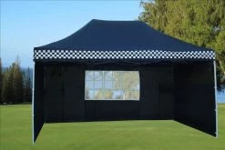 Delta Canopy Pop Up Tents E Model 10'x15' Black Checker - Pop Up Tent