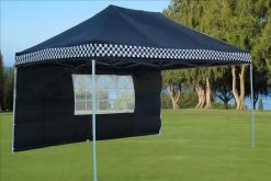 Delta Canopy Pop Up Tents E Model 10'x15' Black Checker - Pop Up Tent