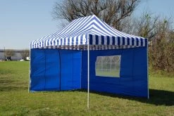 Delta Canopy Pop Up Tents E Model 10'x15' Blue Stripe - Pop Up Tent