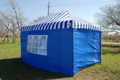 Delta Canopy Pop Up Tents E Model 10'x15' Blue Stripe - Pop Up Tent