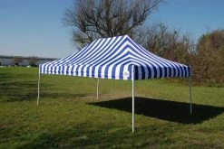 Delta Canopy F Model 10'x15' Blue Stripe - Pop Up Tent Pro Pop Up Tents