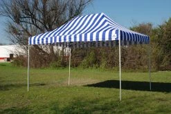 Delta Canopy F Model 10'x15' Blue Stripe - Pop Up Tent Pro Pop Up Tents