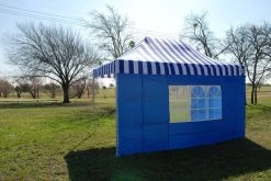 Delta Canopy F Model 10'x15' Blue Stripe - Pop Up Tent Pro Pop Up Tents