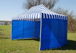 Delta Canopy F Model 10'x15' Blue Stripe - Pop Up Tent Pro Pop Up Tents