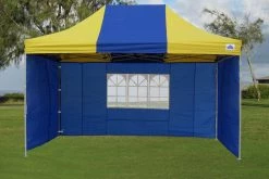 Delta Canopy Pop Up Tents E Model 10'x15' Blue Yellow - Pop Up Tent