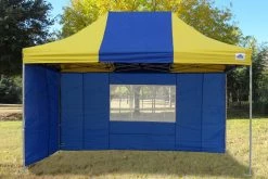Delta Canopy Pop Up Tents F Model 10'x15' Blue Yellow - Pop Up Tent Pro