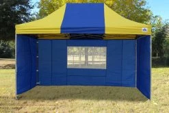 Delta Canopy Pop Up Tents F Model 10'x15' Blue Yellow - Pop Up Tent Pro