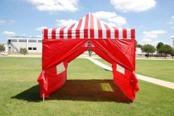 Delta Canopy F Model 10'x15' Red Stripe - Pop Up Tent Pro Pop Up Tents