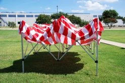 Delta Canopy F Model 10'x15' Red Stripe - Pop Up Tent Pro Pop Up Tents