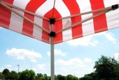 Delta Canopy F Model 10'x15' Red Stripe - Pop Up Tent Pro Pop Up Tents