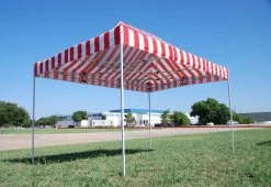 Delta Canopy E Model 10'x15' Red Stripe - Pop Up Tent