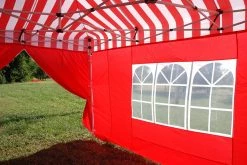 Delta Canopy F Model 10'x15' Red Stripe - Pop Up Tent Pro Pop Up Tents