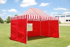Delta Canopy F Model 10'x15' Red Stripe - Pop Up Tent Pro Pop Up Tents
