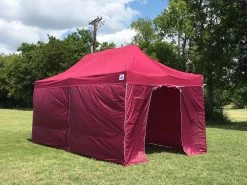 Delta Canopy F/S Model 10'x20' Maroon - Pop Up Tent Pro With Solid Walls Pop Up Tents