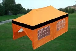 Delta Canopy F Model 10'x20' Black Orange - Pop Up Tent Pro Pop Up Tents