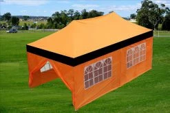 Delta Canopy Pop Up Tents E Model 10'x20' Black Orange - Pop Up Tent
