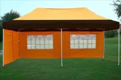 Delta Canopy Pop Up Tents E Model 10'x20' Black Orange - Pop Up Tent