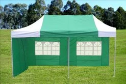 Delta Canopy Pop Up Tents E Model 10'x20' Green White - Pop Up Tent