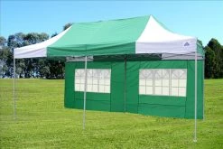 Delta Canopy Pop Up Tents E Model 10'x20' Green White - Pop Up Tent