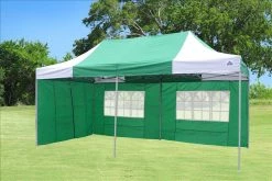Delta Canopy Pop Up Tents F Model 10'x20' Green White - Pop Up Tent Pro