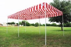 Delta Canopy F Model 10'x20' Red Stripe - Pop Up Tent Pro Pop Up Tents